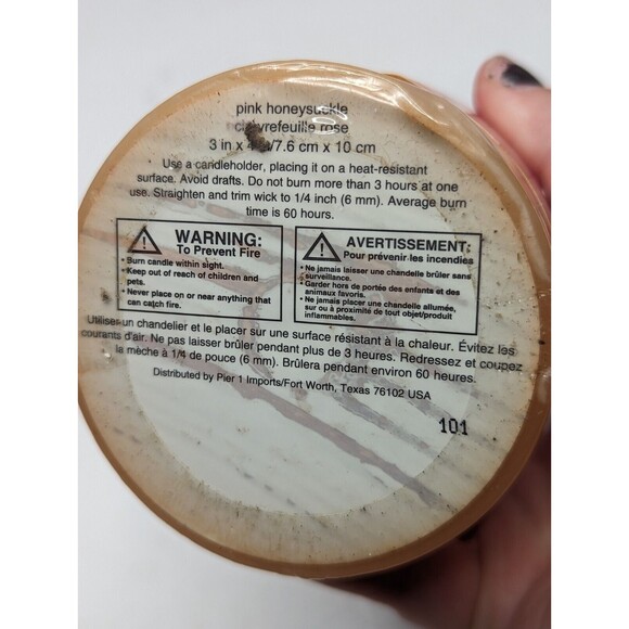 Pier1 Pink Honeysuckle Pillar Candle NEW HTF 3 Inch - Picture 5 of 6